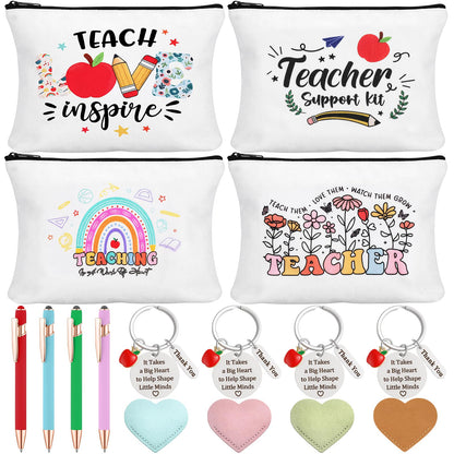 BESARME Teacher Appreciation Gifts Bulk, 16 Pcs Multi Color Large Bags, Pens, Keychains and Bookmarks for Teachers - for Teacher Appreciation Week Christmas Back to School and Retirement