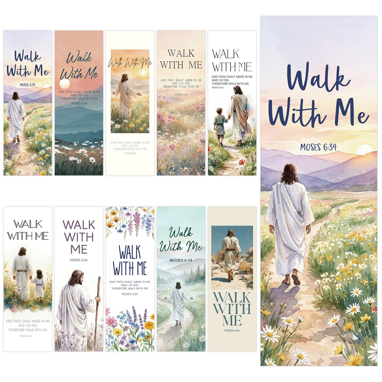 Eaasty 100 Pcs LDS 2026 Youth Theme Bookmarks, Walk with Me Bookmarks for The Church of Jesus Christ, Latter-Day Saints Mormon Church Gifts