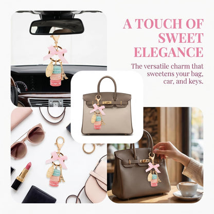 Keychain Ring Eiffel Tower Macaron Charm Cute Pendant Bag Charm Purse