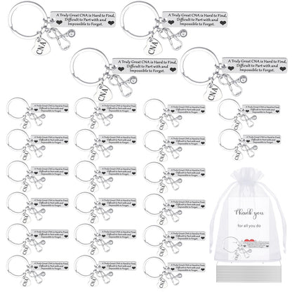 Sureio CNA Week Gift Bulk Appreciation Keychain CNA Accessories for Work Certified Nursing Assistant Graduation Party
