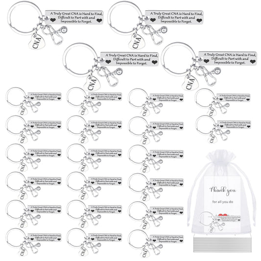 Sureio CNA Week Gift Bulk Appreciation Keychain CNA Accessories for Work Certified Nursing Assistant Graduation Party
