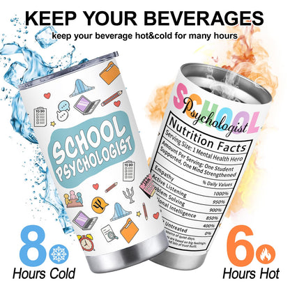 School Psychologist Gifts for Women, School Psychologist Appreciation Gifts 20oz Stainless Steel Tumbler