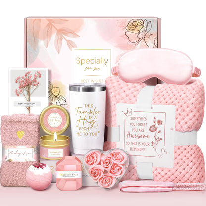 Mother‘s Day Gifts for Mom Wife Grandma, Self Care Gifts Get Well Soon Gift Baskets, Relaxing Spa Gift Basket for Mother's Day, Birthday Gift for Women Mom Her Best Friends Sister Wife
