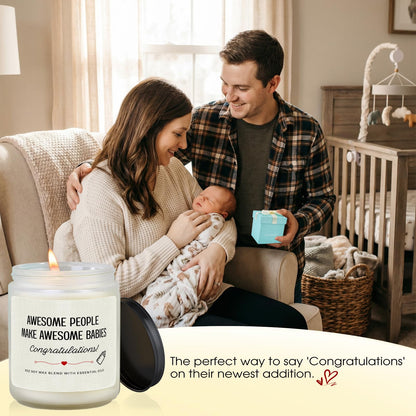 New Parents Gifts for Couples, Gender Reveal Gifts, Baby Shower Candle Gift for Mom, Lavender Scented Soy Wax Candle- Gift for New Mom, Dad, Pregnancy Women