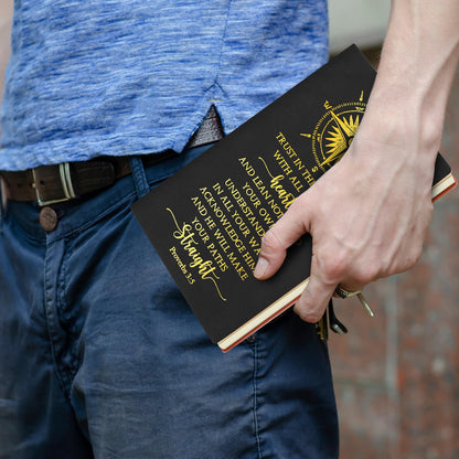 Fuyoooo 4 Pcs Christian Graduation Gifts Baptism Gift for Men Bible Journal Religious Engraved Compass Bible Pen for First Communion Father's Day
