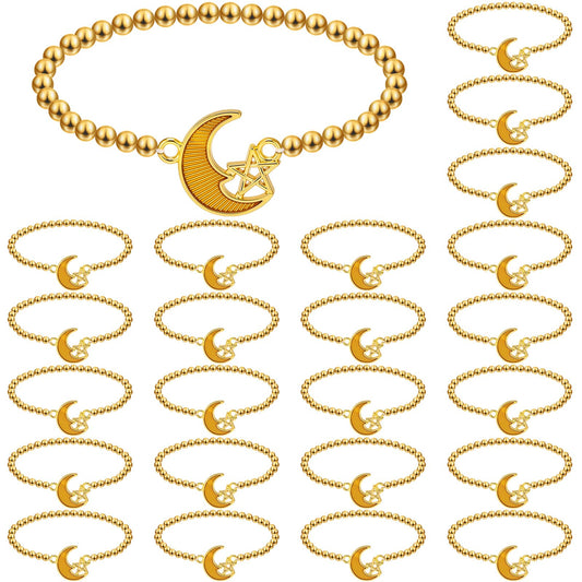 Huquary Eid Mubarak Adjustable Bracelet Gift Bulk Muslim Islamic Ramadan Eid al Fitr Bracelet Islam Tasbih Allah Party Favors