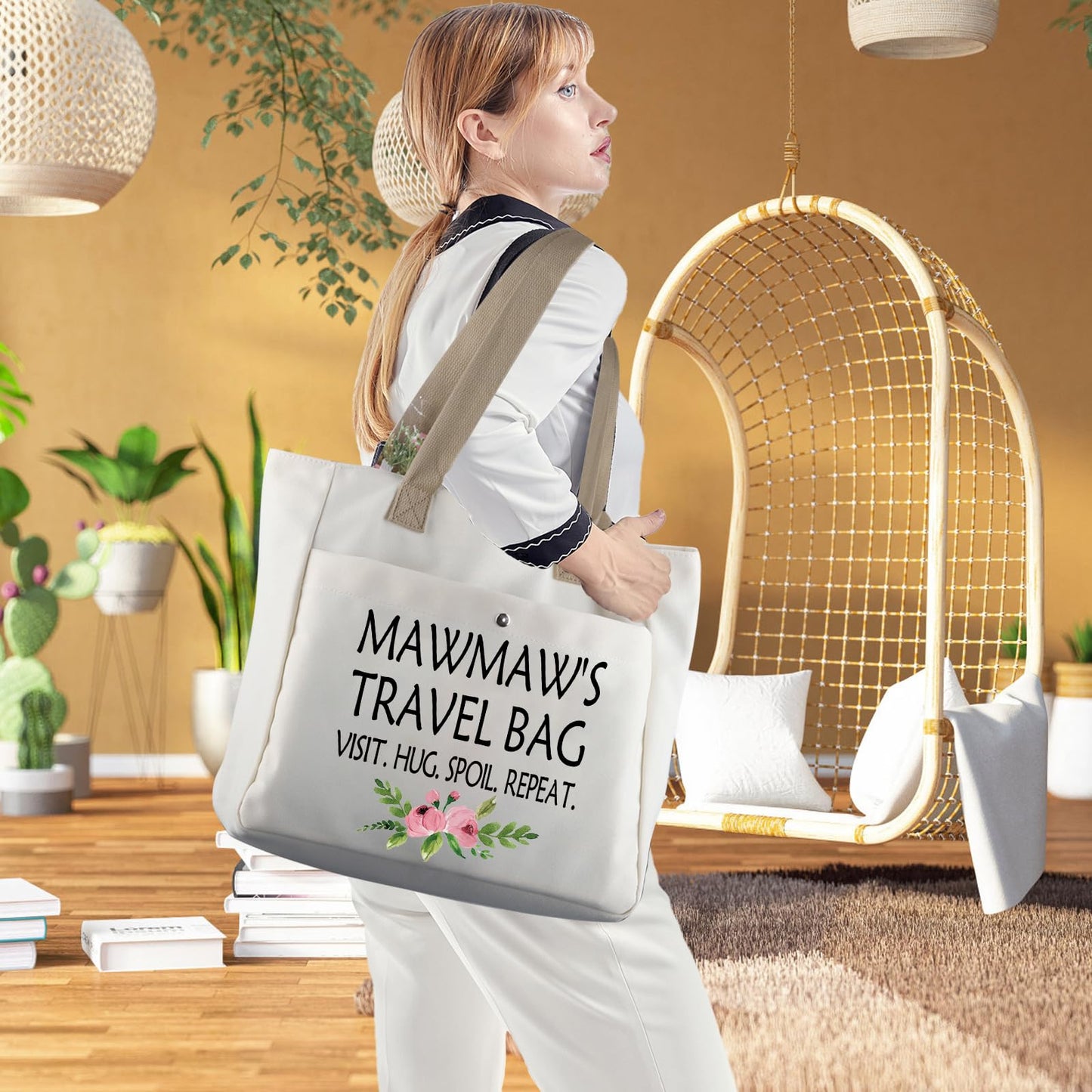 WCGXKO Mother’s Day Gift Grandma Birthday Gift Mother’s Day Merchandise Tote Bag Travel Bag For Grandma
