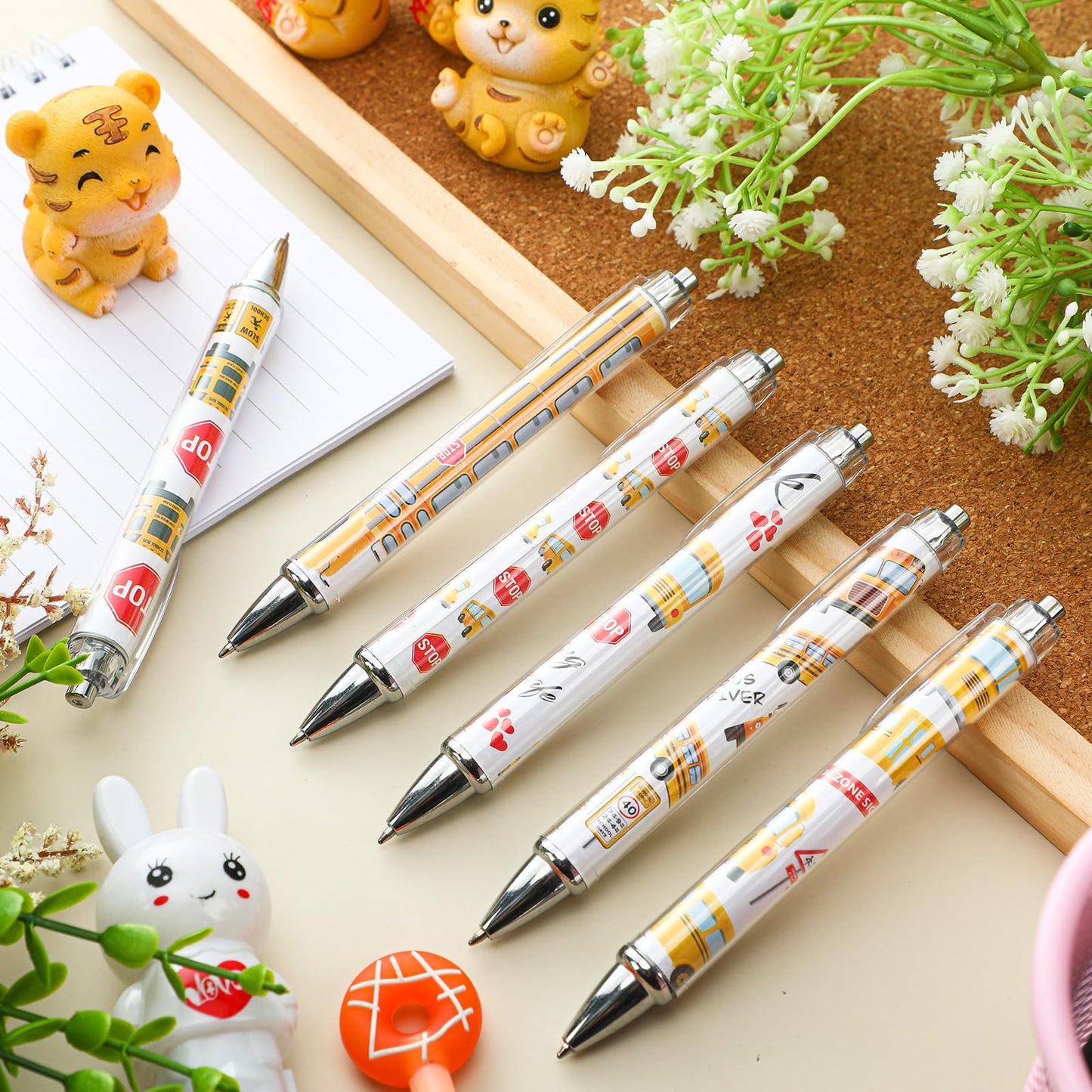 24 Pcs End of Year School Bus Driver Appreciation Gifts Pens Bulk Bus Driver Essentials Thank You Party Favors Ballpoint Pens Gift for Men Adults Birthday Retirement Accessories Party Supplies