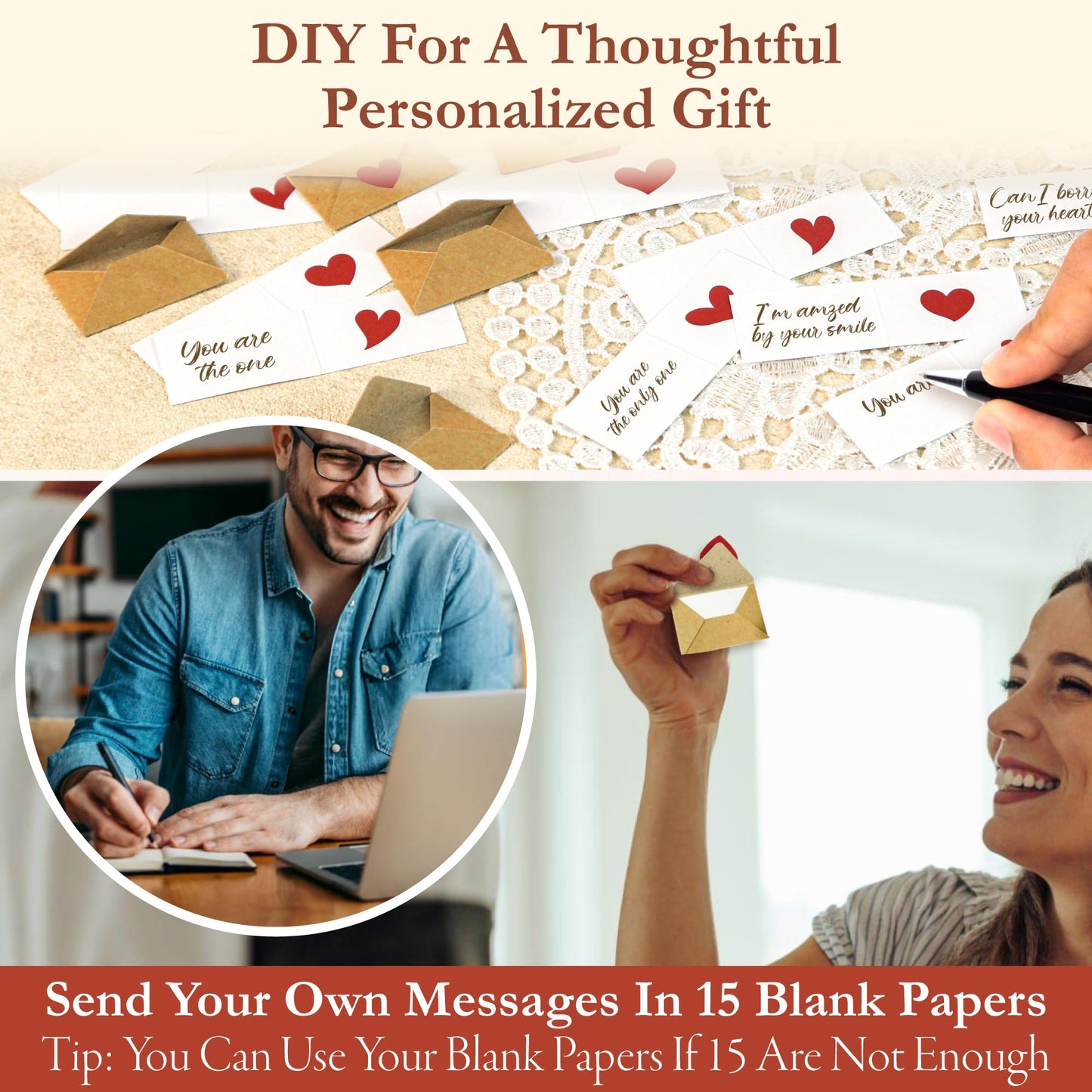 STOFINITY Long Distance Relationship Gifts For Him - I Love You Gifts For Him Her, DIY Mini Love Notes Card For Couples, 6 Months Anniversary Boyfriend Gift, Romantic Gift For Boyfriend Long Distance