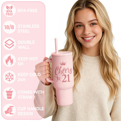 21st Birthday Gifts for Women - Gifts for 21 Year Old Female - 8 Pieces Best 21st Birthday Party Gift Ideas for Daughter,Niece,Granddaughter