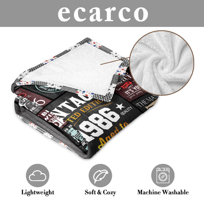 40th Birthday Gifts Men - 40 Year Old Gifts for Men - Turning 40 Gift for 40 Year Old Man - Funny Bday Gift for Male in Their 40s - 1986 40th Birthday Blanket 60" x 50"