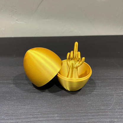 Middle Finger Easter Egg – Funny Adult Easter Gag Gift, Flip Off Prank Egg for Adults, Coworkers & Friends – Hilarious Easter Basket Stuffer & Novelty Easter Decor (Shiny Gold, 1 Pack)