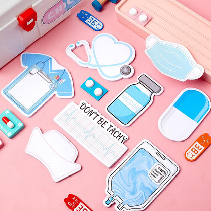 15 Pads Mini Funny Nurse Sticky Notes CNA Gifts Nursing Essentials Medical Themed Mini Notes Assorted Pads Self Stick Cute Memo for Gifts Hospital