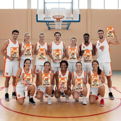 Aliceset 12 Pcs Basketball Clear Goodie Bag with Die Cut Handles and Ribbons Sport Theme Party Favor Bags for Basketball Team Snack Wrapping Teamer Gifts Birthday Party Treats Supplies, 7x10x3.15 Inch