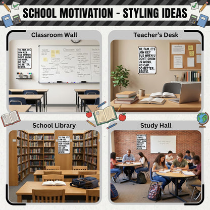 Smilelife Students Teachers Gift Funny Math/English/Science/History Class It's Low Key Sus When U Don't Show Ur Work Tin Sign for Home Classroom Study Room Wall Decor 8x12 Inch (3233)