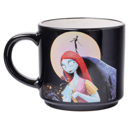 Silver Buffalo Nightmare Before Christmas Jack Sally Scene 4-Pack Ceramic Mug Stack, 10-Ounces, Nightmare Before Christmas 4-Pack Mug Stack, 5 Piece Set