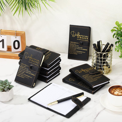 Marspark 10 Set Differen Marker Employee Appreciation Gifts Inspirational A5 Leather Notepad with Motivational Pens Thank You Gifts for Men Women Volunteer Staff Team Office Teacher Father's Day