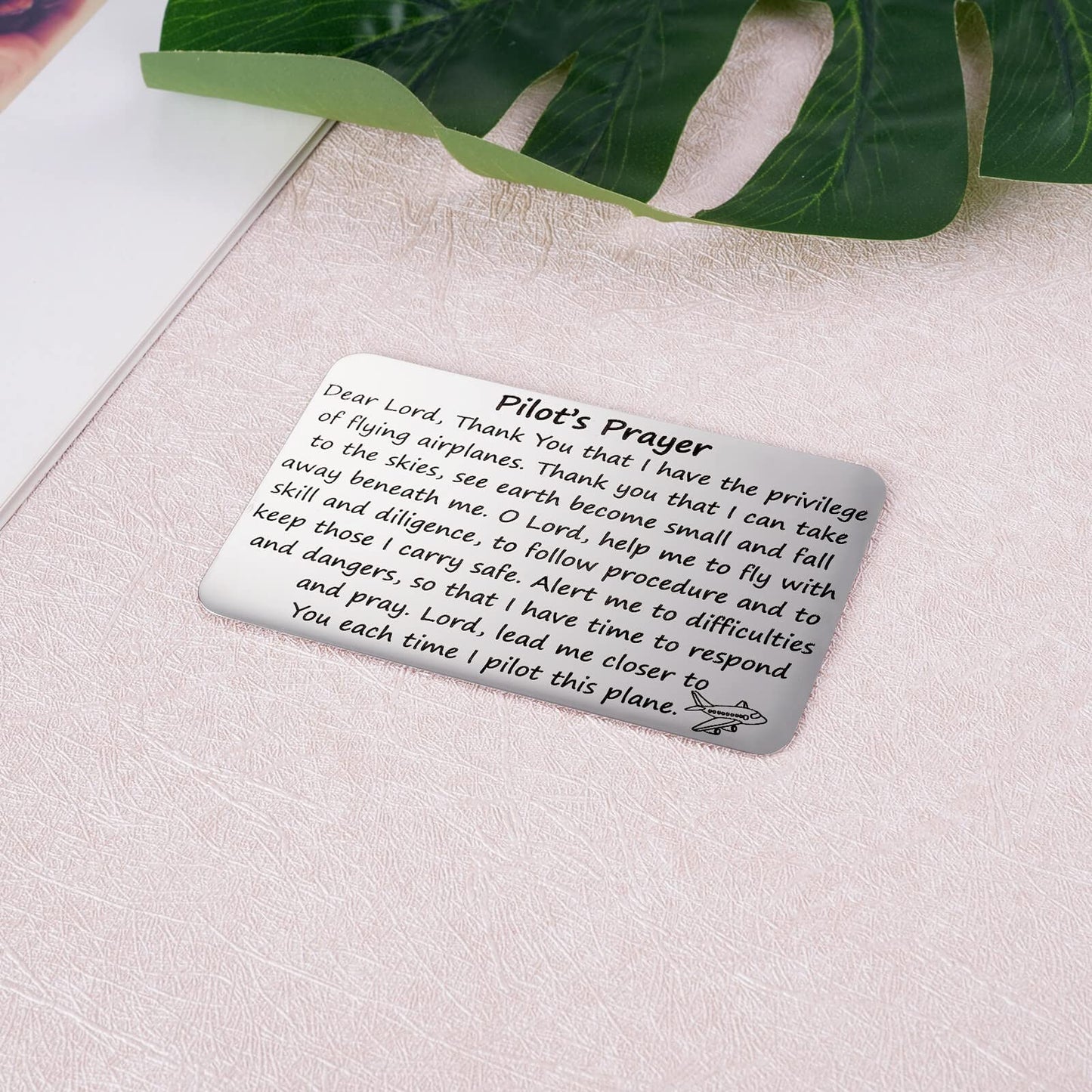 Aesnefe Pilot’s Prayer Wallet Card for Pilot Boyfriend, Aviation Gifts for Pilot Graduation, Future Pilot Gift for New Pilot, Pilot Birthday Jewelry for Him Dad