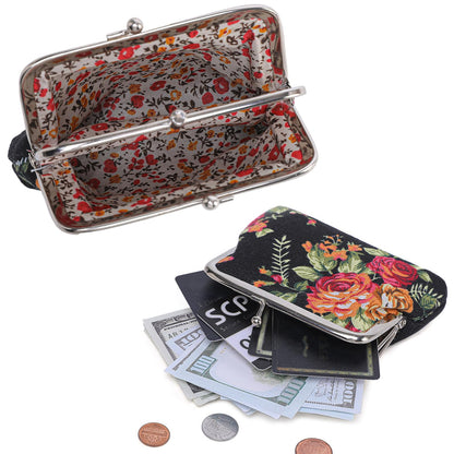 Cute Floral Buckle Coin Purses Vintage Pouch Kiss-lock Change Purse Wallets…