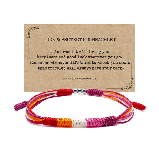 LAMIBEE LGBTQIA Pride, Bisexual, Pansexuality, Asexual, Lesbian, MLM Progress Flag Code Bracelet, Boho Style Rope Women Men Thread for Him Her, Pride Month