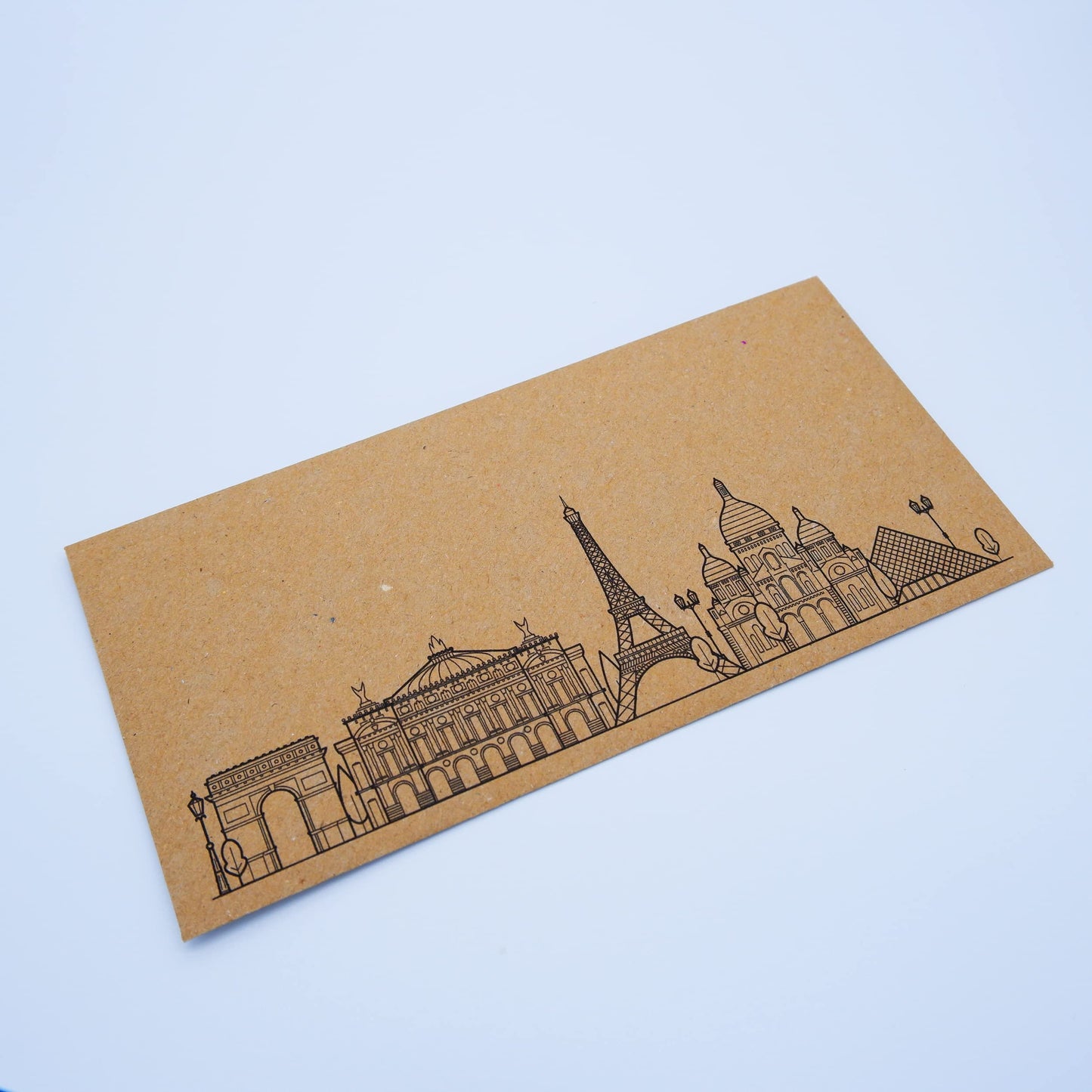 Paris White (with Gold Shimmer Effect) Travel Ticket and Envelope. Paris Themed Ticket Surprise Holiday Gift.