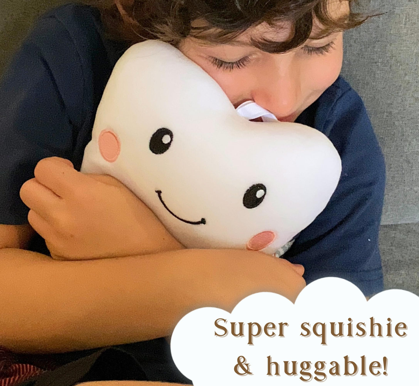 Squishie Tooth Fairy Pillow with Pocket and Poem | Tooth Fairy Gifts for Boys and Girls | Tooth Holder Plushie, Coy