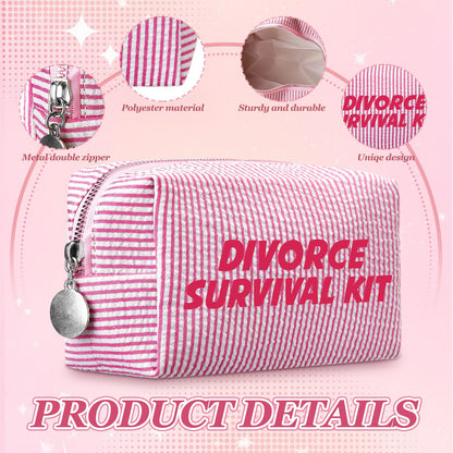 Patelai 5 pcs Divorce Gifts for Women - Funny Breakup Survival Kit with Makeup Bag, Wine Tumbler, Compact Mirror & Bottle Opener - Funny & Empowering Breakup Gifts for Her, Best Friend, Sister