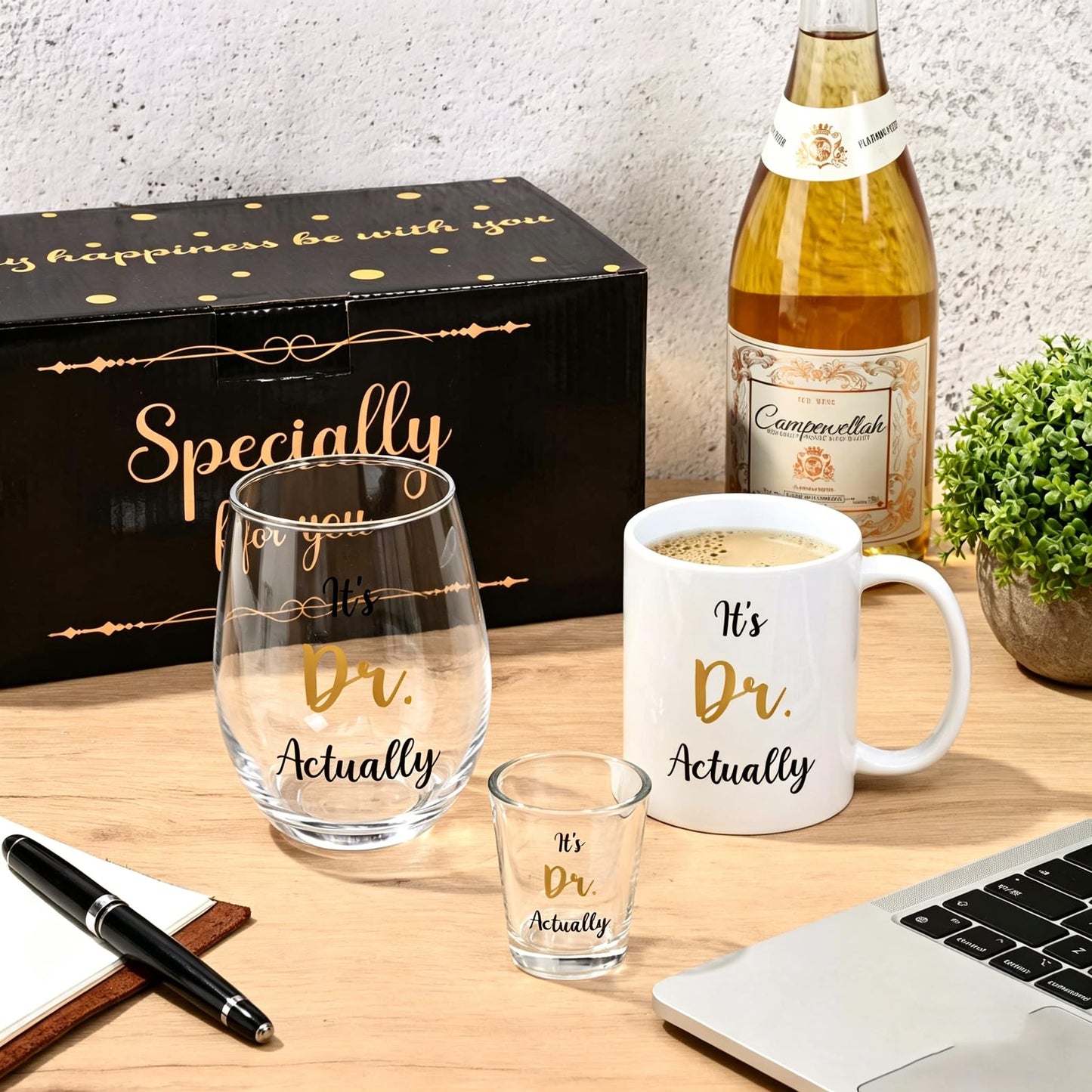 Futtumy It's Dr. Actually Set of 3, Funny PhD Graduation Gifts Her, Doctorate Graduation Gifts for Women Men, Medical School Doctor Phd Gift Ideas for Doctors Day Christmas Birthday