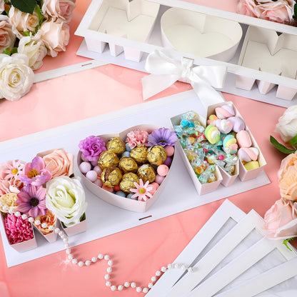 Ireer 6 Pcs Mom Flower Gift Box Letter Shaped Fillable Cardboard Boxes for Mother's Day Empty Floral Arrangement Box for Flowers Chocolate Strawberries Treats and DIY Mother Gifts(White,Mom)