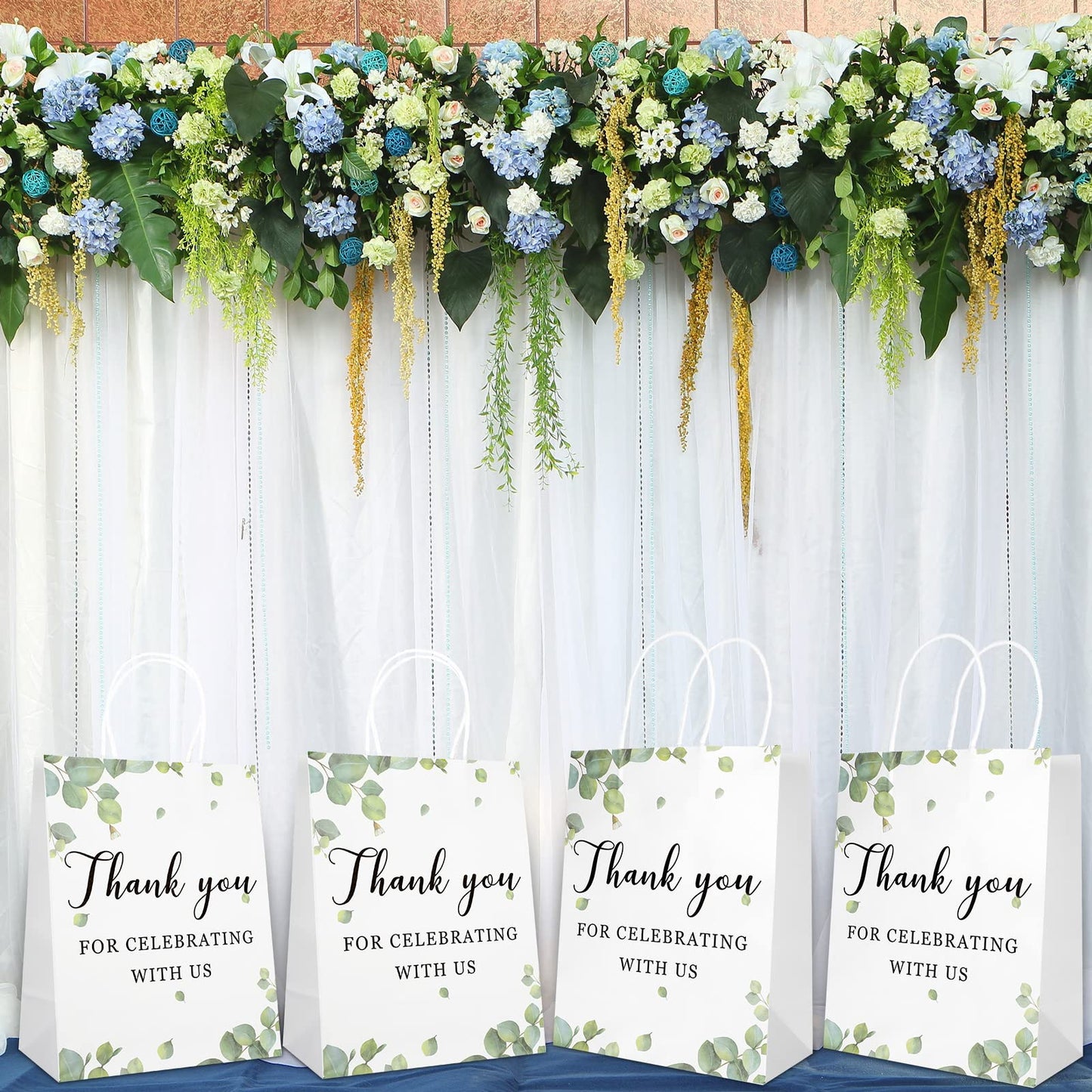 30 Pieces Wedding Welcome Bags Bulk with Handles,Thank You for Celebrating with Us,Wedding Favor Gift Bags for Guests Birthday Baby Shower Favors Supplies,8 x 4 x 10 Inch