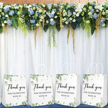 30 Pieces Wedding Welcome Bags Bulk with Handles,Thank You for Celebrating with Us,Wedding Favor Gift Bags for Guests Birthday Baby Shower Favors Supplies,8 x 4 x 10 Inch