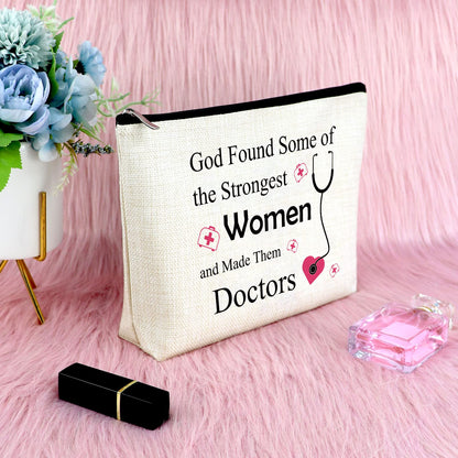 Sfodiary Doctor Gift for Women Makeup Bag Doctor Appreciation Gift Medical Student Graduation Presents Thank You Inspirational Keepsake Zipper Cosmetic Bag Christmas Birthday Travel Cosmetic Pouch