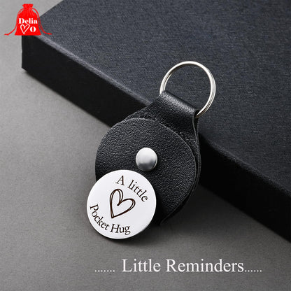 Pocket Hug Token Keychain for Women & Men - Inspirational Gifts for Him & Her Christmas Valentine's Day Graduation