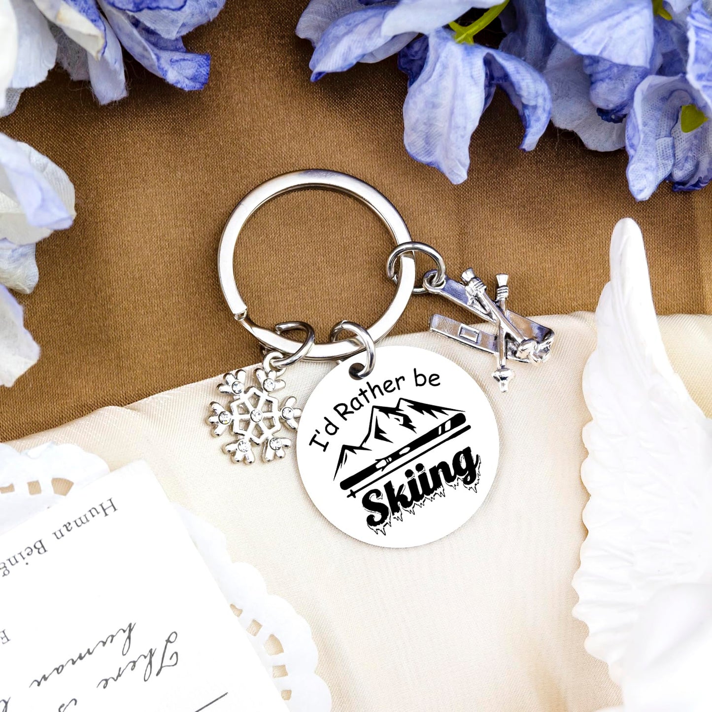 Ski Gifts for Men Skiing Accessories Keychains Ski Themed Gifts for Men Son Brother Boyfriend Family Friend Skiing Lover Birthday Christmas Snowboard Gift Ski Stuff Keyring