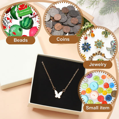 Tenceur 100 Pcs Jewelry Gift Boxes Bulk Kraft Jewelry Cardboard Box for Necklace Earring Bracelet Storage Package