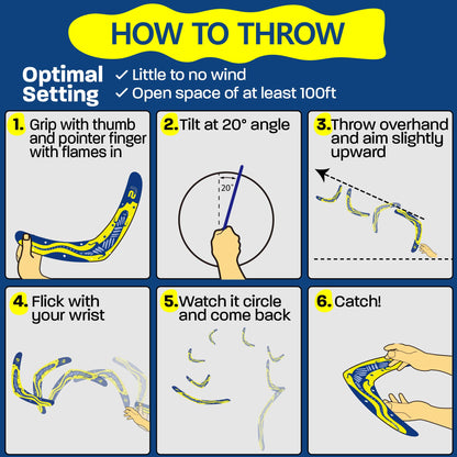 Boomerang for Adults & Kids - Fun Easy to Throw Boomerangs That Really Work - Soft to Catch Best Summer Stuffer Gifts for Boys & Girls - Outdoor Toys for Kids 8-12+ - 2026 Gift Idea for Teen Boys