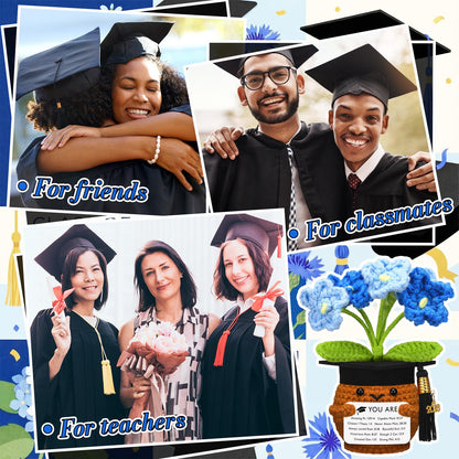 Wavwavw 2026 Christian Graduation Gifts for Her Him Bible Verses Crochet Flower Gifts for Class of 2026 Senior Masters Degree Student University College High School Graduate Religious Souvenir