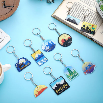 50 Pcs Boston Souvenirs Acrylic Keychain Gifts Bulk Boston Keychain Massachusetts Travel Gifts Souvenirs
