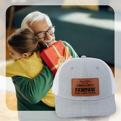 Men's Hat Gifts - Men Cap Gifts for Christmas Father's Day Birthday Trucker Hat Leather Pattern Baseball Cap