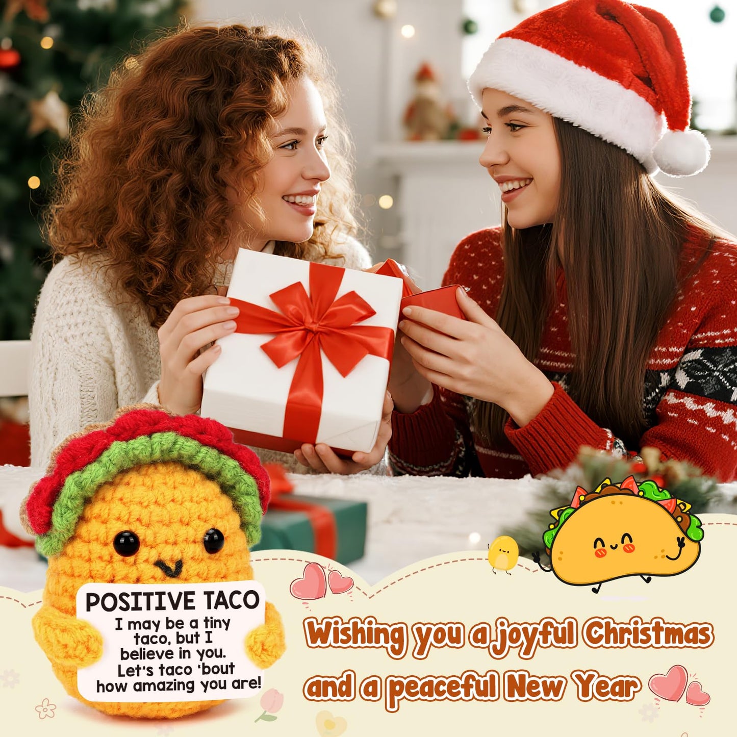 TuSuQing Graduation Gifts for Teens Boys Girls Kids Teacher Positive Crochet Taco Animals Women Birthday Gifts Friends Sister Relaxation Self Care Get Well