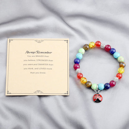 WSNANG Ladybug Bracelet Ladybug Pendant Necklace Ladybug Lover Gift Good Ladybug Jewelry Gift for Friends (Always Ladybug C-Br, 8 * 8cm)