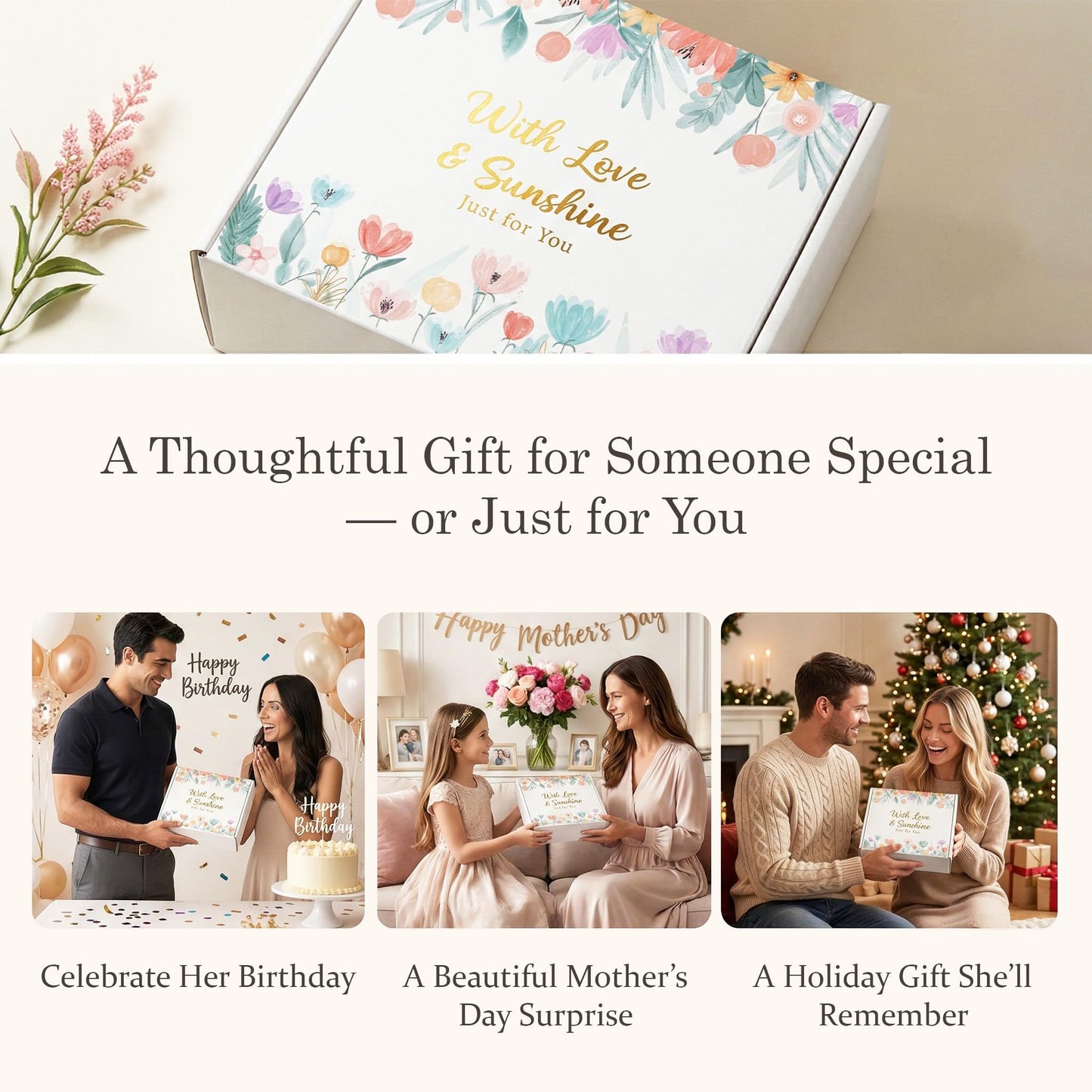 MHSMHL Gift Baskets for Women, Birthday Gifts for Mom Wife Grandma Daughter Self Care Spa Gift Set, Sending Sunshine Thinking of You Gifts for Christmas Best Friend, Sister, Teacher, Coworker
