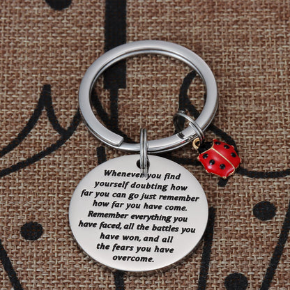 Kivosliviz Ladybug Keychain for Women Men Inspirational Miraculous Lady Bug Birthday Good Luck Jewelry Ladybug Keychains