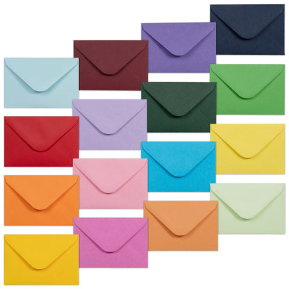 Gift Card Envelopes - 160-Count Mini Envelopes, Paper Business Card Envelopes, Bulk Tiny Envelope Pockets, 16 Colors, 4 x 2.7 Inches