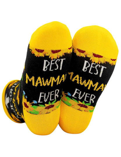 InnoBeta Mawmaw Gifts, Mothers Day Gifts for Mawmaw, One Size Crew Socks on Mother's Day, Christmas, Birthday
