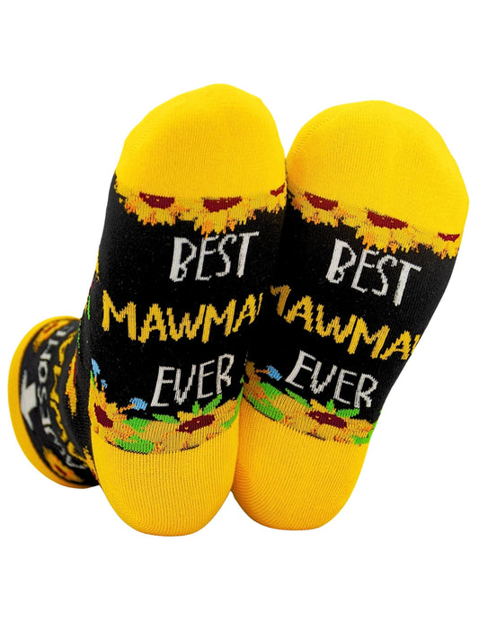 InnoBeta Mawmaw Gifts, Mothers Day Gifts for Mawmaw, One Size Crew Socks on Mother's Day, Christmas, Birthday