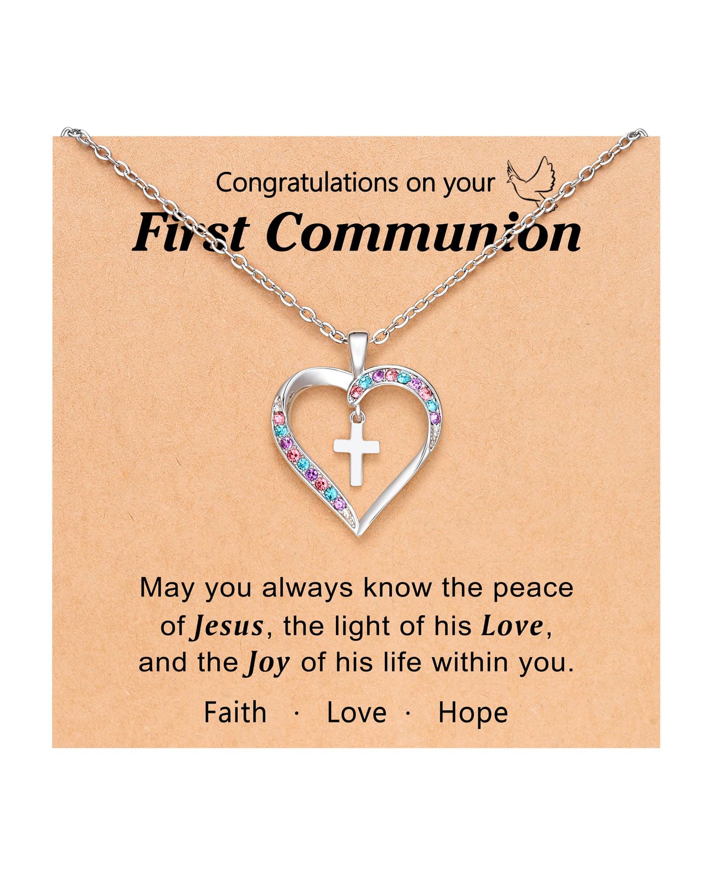 UPROMI Cross Necklace for Girls Back to School Gifts for Girls Baptism First Communion Confirmation Graduation Gifts