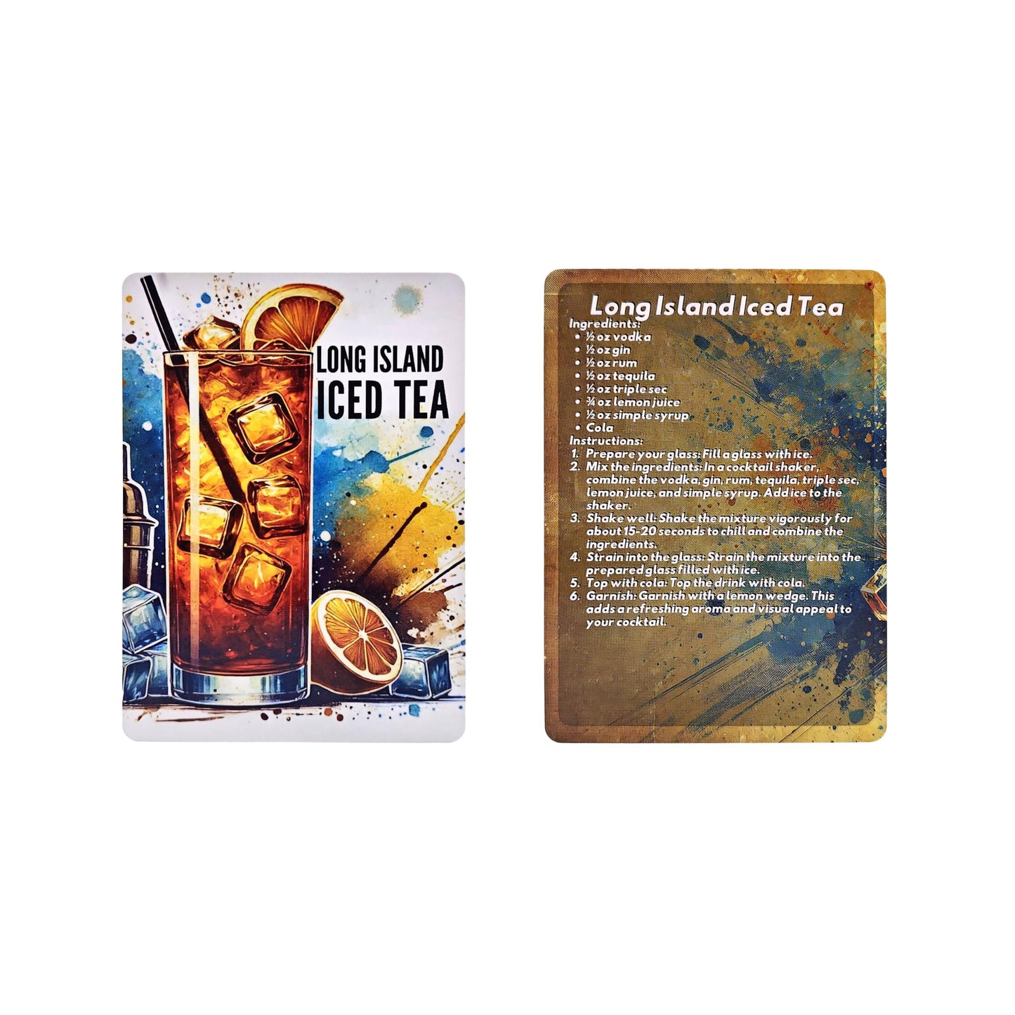 Cocktail Recipe Flash Cards – 54 Classic & Modern Drink Recipes – Bartender Cheat Sheet Deck with Mixology Instructions – Fun Gift for Home Bar, Parties & Cocktail Lovers