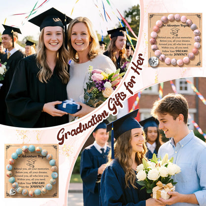 Parma77 2026 Graduation Gifts for Her, High School College Graduation Gifts for Women, Inspirational Compass/Heart Graduation Bracelets with Gift Message Card for Women Daughter Sister Friends