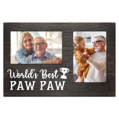 Fathers Day Pawpaw Gifts, Paw Paw Gift for Grandpa 3D Photo Frame Hold 4x6 Inches Two Photos, Best Pawpaw Ever Birthday Gift for Him from Grandkids, Gifts for Pawpaw Who Wants Nothing